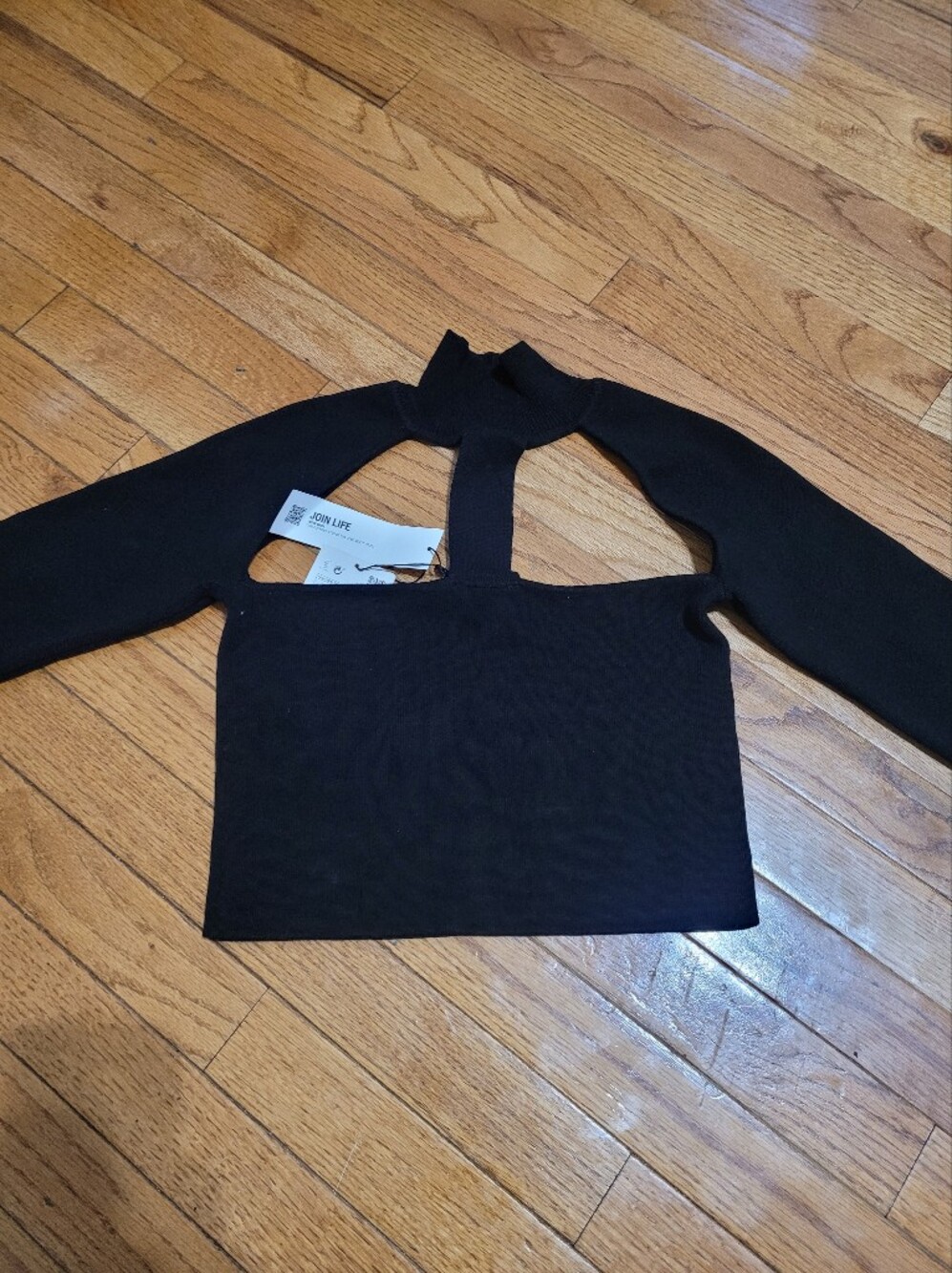 Zara Black Cutout Knit Sweater - Picture 4 of 5